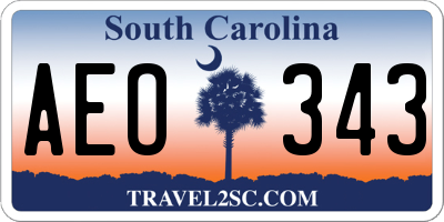 SC license plate AEO343