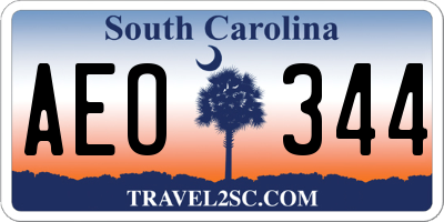 SC license plate AEO344