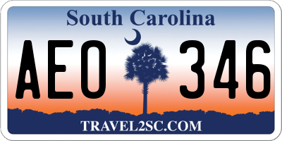 SC license plate AEO346