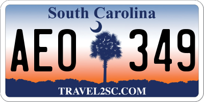 SC license plate AEO349