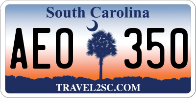 SC license plate AEO350