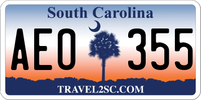 SC license plate AEO355