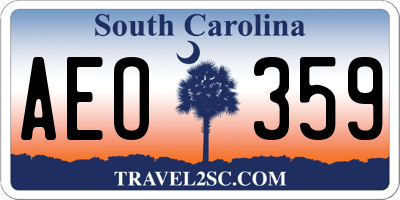 SC license plate AEO359