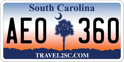 SC license plate AEO360