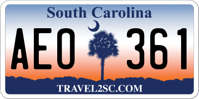 SC license plate AEO361