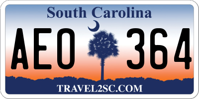 SC license plate AEO364