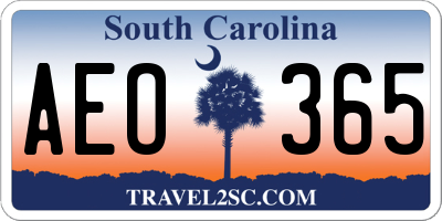 SC license plate AEO365