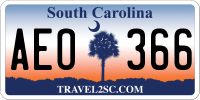 SC license plate AEO366