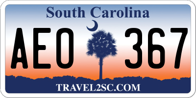 SC license plate AEO367