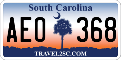 SC license plate AEO368