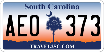 SC license plate AEO373