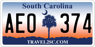 SC license plate AEO374