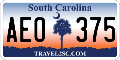 SC license plate AEO375