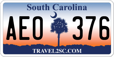 SC license plate AEO376