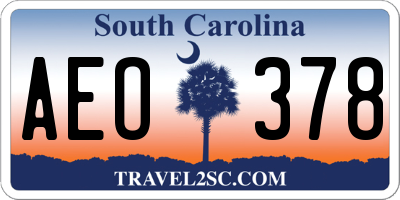 SC license plate AEO378