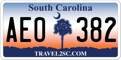 SC license plate AEO382