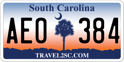 SC license plate AEO384
