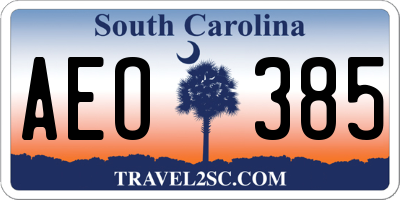 SC license plate AEO385
