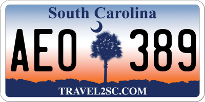 SC license plate AEO389