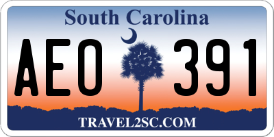 SC license plate AEO391