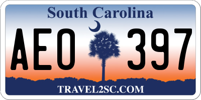 SC license plate AEO397