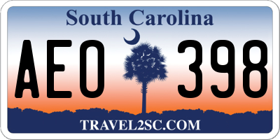 SC license plate AEO398