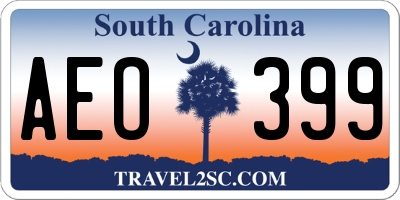 SC license plate AEO399