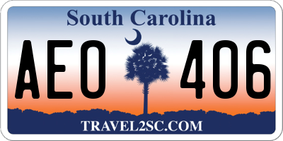 SC license plate AEO406