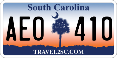 SC license plate AEO410