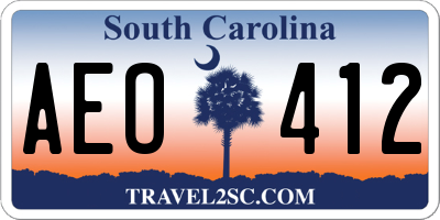 SC license plate AEO412
