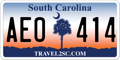 SC license plate AEO414