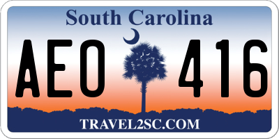 SC license plate AEO416