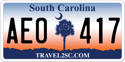 SC license plate AEO417