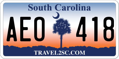 SC license plate AEO418