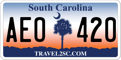 SC license plate AEO420