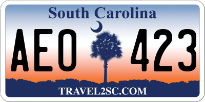 SC license plate AEO423