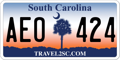 SC license plate AEO424