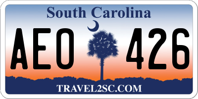 SC license plate AEO426