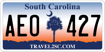 SC license plate AEO427