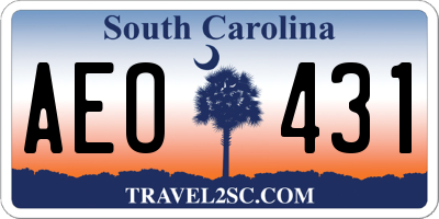 SC license plate AEO431