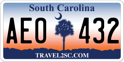 SC license plate AEO432