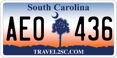 SC license plate AEO436