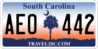 SC license plate AEO442