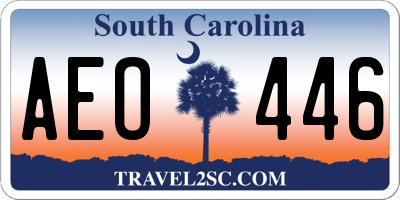 SC license plate AEO446