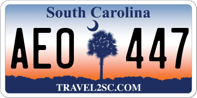 SC license plate AEO447