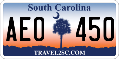 SC license plate AEO450