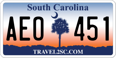 SC license plate AEO451