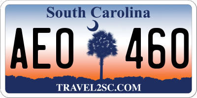 SC license plate AEO460