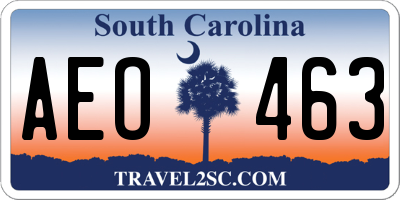 SC license plate AEO463