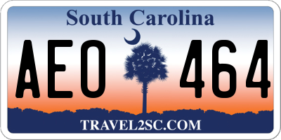 SC license plate AEO464